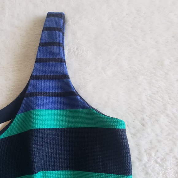 LOFT Sleeveless Fit & Flare Lined Stripe Multicolor DressSZ 00 - Picture 7 of 16